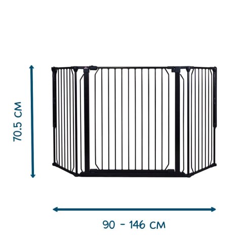 BabyDan - Bramka ochronna zewnętrzna Carl Wide, czarna