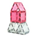 Cleverclixx - Klocki magnetyczne Glitter Tiles Pack Transparent / Pink - 16 el.