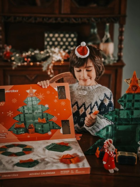 Cleverclixx - Klocki magnetyczne - Kalendarz adwentowy 37 el.