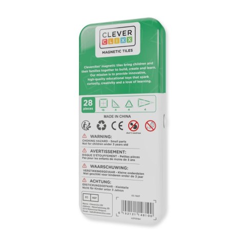 Cleverclixx - Klocki magnetyczne Mini Tiles Pack Pastel 28 el.