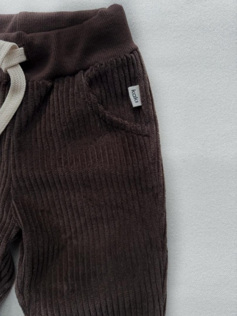 Kaki Komplet kurtka i spodnie sztruks - beż lub czekolada