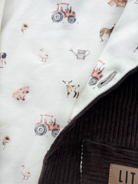 Kaki Komplet kurtka i spodnie sztruks - beż lub czekolada