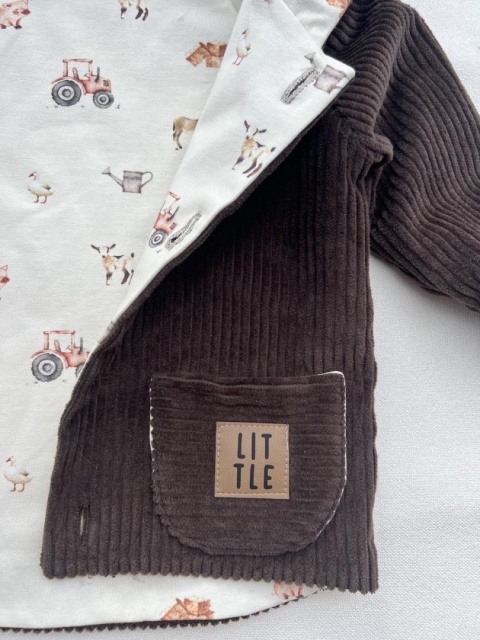 Kaki Komplet kurtka i spodnie sztruks - beż lub czekolada