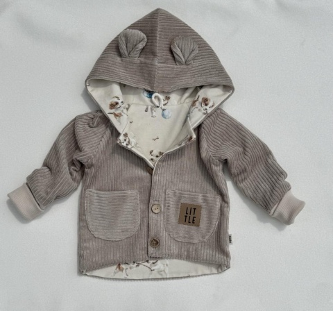 Kaki Komplet kurtka i spodnie sztruks - beż lub czekolada