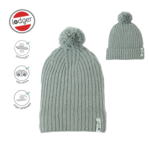 Lodger Czapeczka z wełny merino 100% miętowa Silk