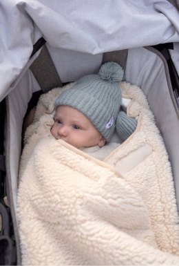 Lodger Czapeczka z wełny merino 100% miętowa Silk