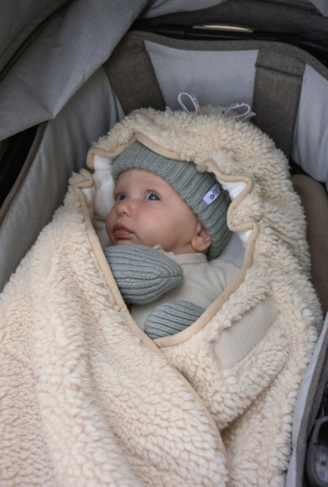 Lodger Czapeczka z wełny merino 100% miętowa Silk