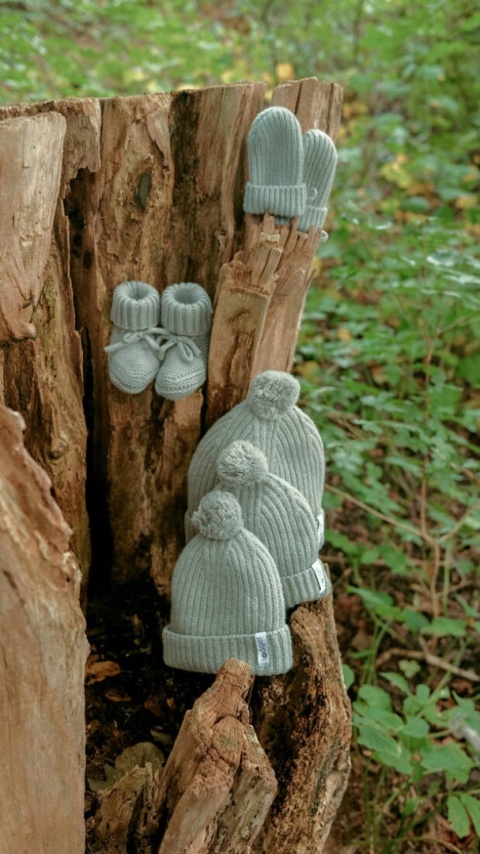 Lodger Czapeczka z wełny merino 100% miętowa Silk