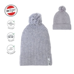 Lodger Czapeczka z wełny merino 100% szara Drizzle