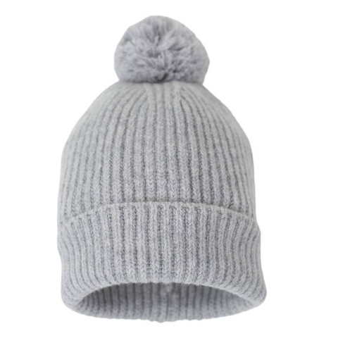 Lodger Czapeczka z wełny merino 100% szara Drizzle