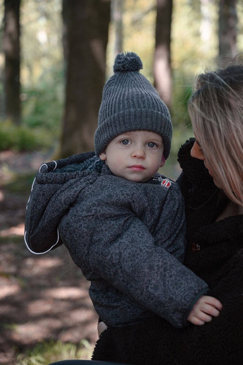 Lodger Czapeczka z wełny merino 100% grafitowa Pigeon