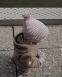 Lodger Czapeczka z wełny merino 100% różowa Rose