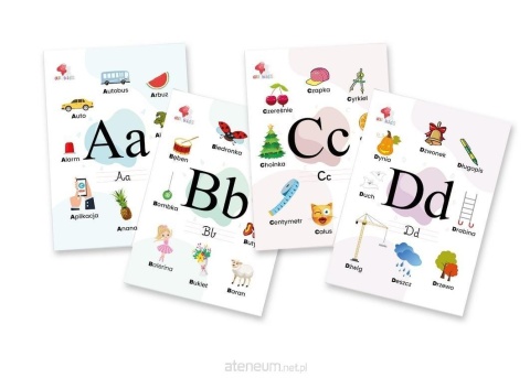 Plansze edukacyjne Alfabet A5 23 karty
