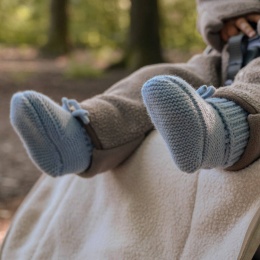 Lodger Buciki niechodki z wełny merino 100% niebieskie Blue Fogg 0-6 m/6-12 M