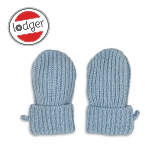 Lodger Rękawiczki dziecięce z wełny merino 100% niebieskie Blue Fogg 0-12 M