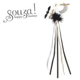Souza! Różdżka z futerkiem, duchami i nietoperzami czarna Halloween
