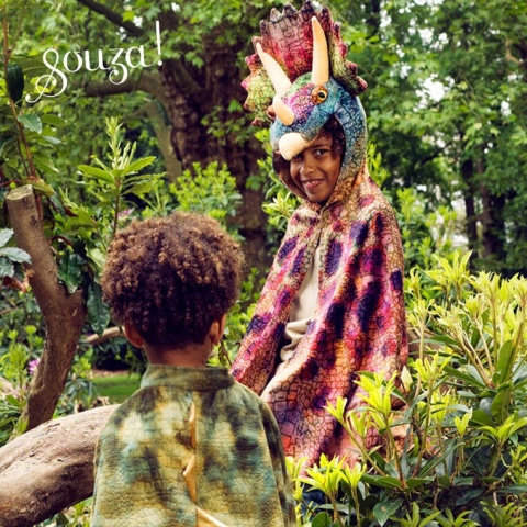 Souza! Kostium peleryna z kapturem - maską dinozaur Triceratops 4-7 lat