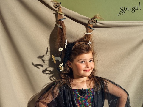 Souza! Kostium sukienka tiulowa z cekinami i lampkami LED czarownica Agatha Halloween