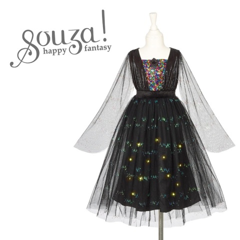 Souza! Kostium sukienka tiulowa z cekinami i lampkami LED czarownica Agatha Halloween