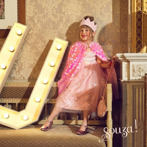 Souza! Pantofelki na obcasie różowy metalik Madeleine