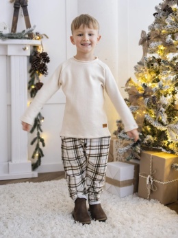 LaBambino Spodnie chłopięce z kieszeniami KRATA