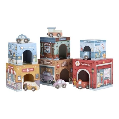 Little Dutch Wieża do układania + 6 autek FSC