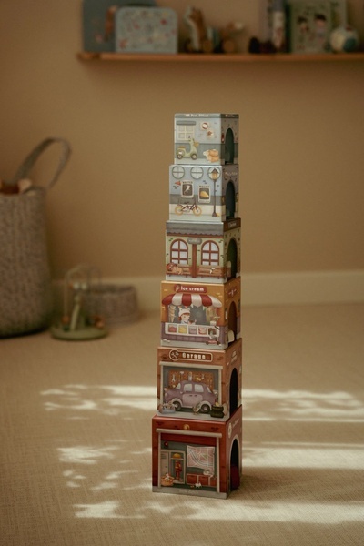 Little Dutch Wieża do układania + 6 autek FSC