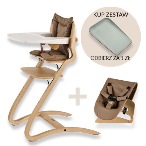 ZESTAW Leander Louie™: krzesełko + barierka + tacka + poduszka + newborn seat + Leander Matty Mini