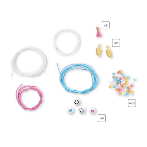 Janod Zestaw kreatywny do tworzenia biżuterii Kwiatki z koralików 6+