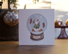 KULA ŚNIEŻNA KARTKA ŚWIĄTECZNA - HI LITTLE