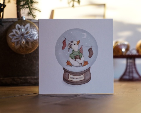 KULA ŚNIEŻNA KARTKA ŚWIĄTECZNA - HI LITTLE