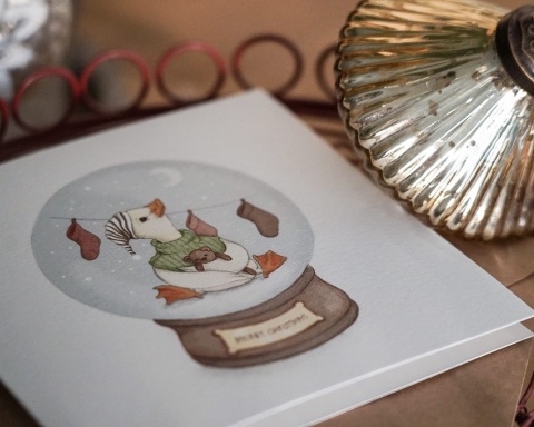 KULA ŚNIEŻNA KARTKA ŚWIĄTECZNA - HI LITTLE