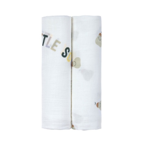 Lassig Bambusowa pieluszka otulacz Zestaw 2 szt. 120x120cm Happy Fruits pear