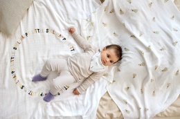 Lassig Bambusowa pieluszka otulacz Zestaw 2 szt. 120x120cm Happy Fruits pear