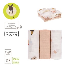 Lassig Muślinowa pieluszka otulacz z biobawełny Zestaw 3 szt. 60x60cm Little Mateys spicy orange