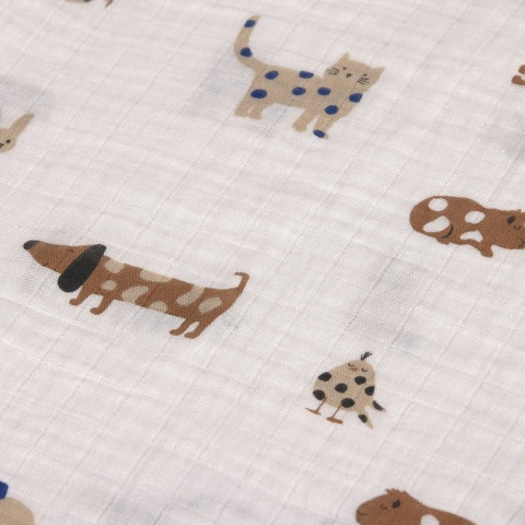 Lassig Muślinowa pieluszka otulacz z biobawełny Zestaw 3 szt. 60x60cm Little Mateys royal blue