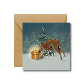 SARENKA Z PREZENTEM ŚWIĄTECZNYM - KARTKA OKOLICZNOŚCIOWA HI LITTLE