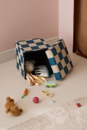 Kid's Concept - Pufa ze schowkiem w szachownicę - 30 cm, check teal
