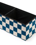 Kid's Concept - Pufa ze schowkiem w szachownicę - 80 cm, check teal