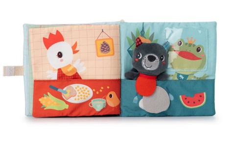 LILLIPUTIENS Książeczka aktywizująca z mini-przytulanką Smacznego! Wilk Louis 12 m+