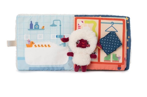 LILLIPUTIENS Książeczka aktywizująca z mini-przytulanką Dobranoc Owieczka Yvon 12 m+