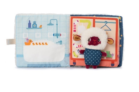 LILLIPUTIENS Książeczka aktywizująca z mini-przytulanką Dobranoc Owieczka Yvon 12 m+