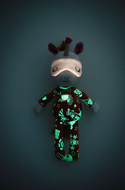 Lilliputiens Przytulanka do spania z elementami fluorescencyjnymi Jednorożec Lena 6m+