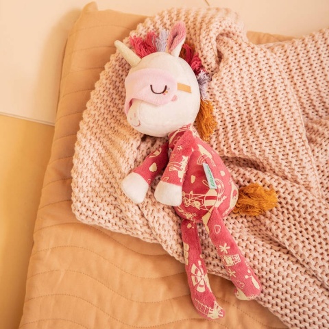 Lilliputiens Przytulanka do spania z elementami fluorescencyjnymi Jednorożec Lena 6m+