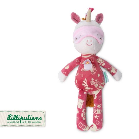 Lilliputiens Przytulanka do spania z elementami fluorescencyjnymi Jednorożec Lena 6m+