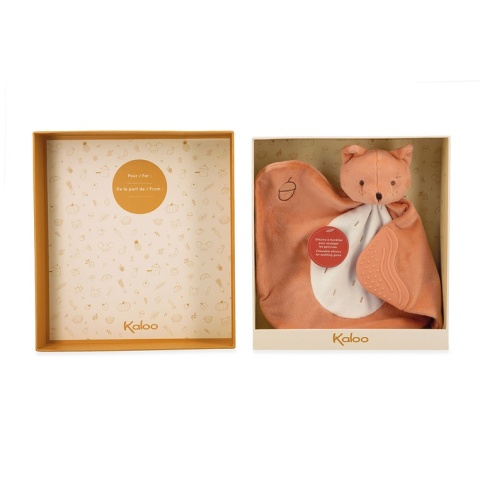 Kaloo Komforter z silikonowym gryzakiem 23 cm Lisek Grignoti