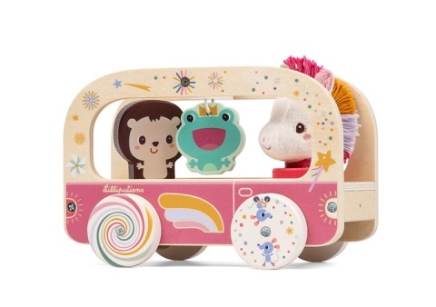 Lilliputiens Drewniany wózek do ciągnięcia Jednorożec Lena 12 m+