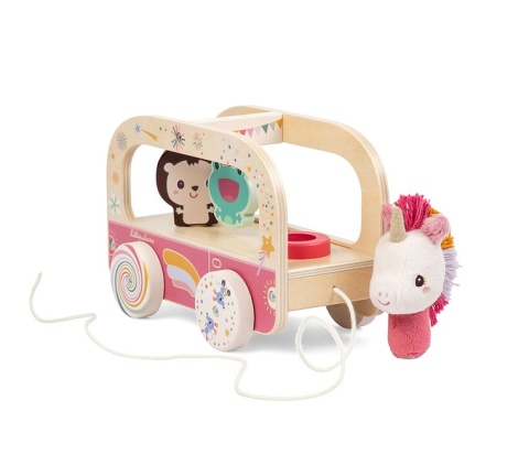 Lilliputiens Drewniany wózek do ciągnięcia Jednorożec Lena 12 m+