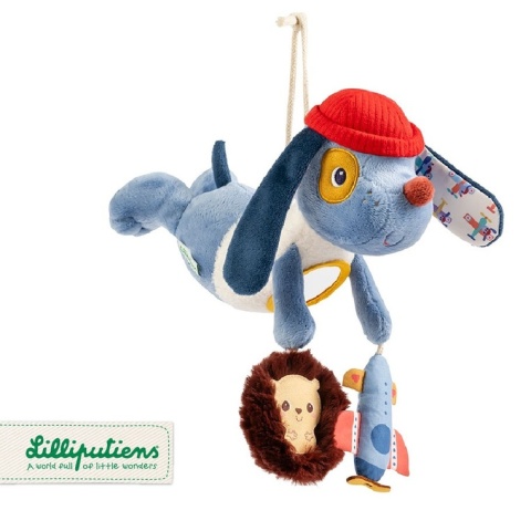 Lilliputiens Wielofunkcyjna przytulanka do powieszenia Piesek Jules 3 m+
