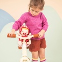 Lilliputiens Lalka dzidziuś w foteliku rowerowym z komforterem i kaskiem Lena 18 m+